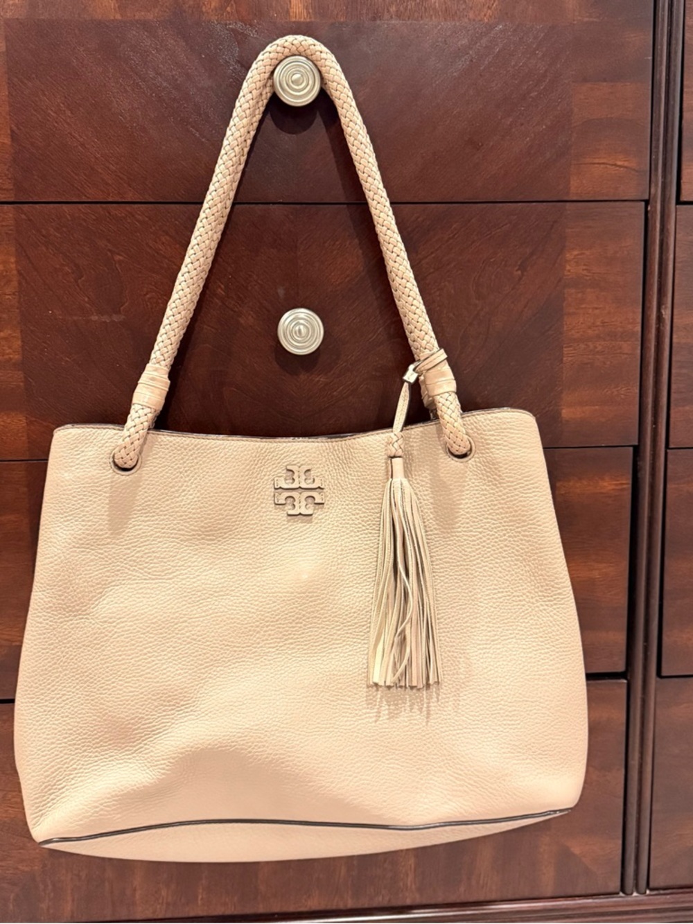 Tory Burch Beige Tote with Tassel